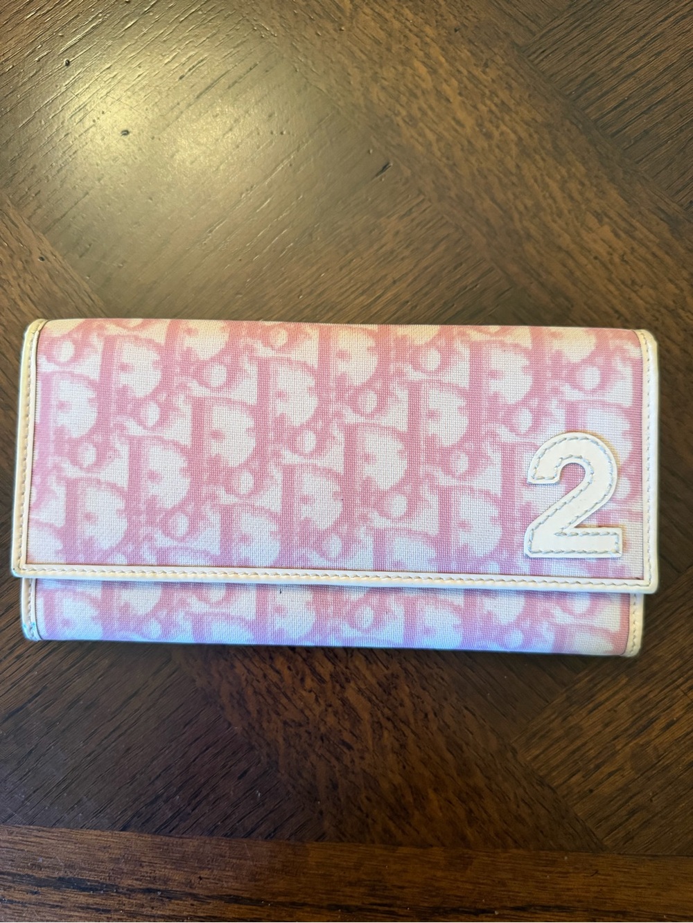 Christian Dior Galliano “2” vintage pink trotter continental wallet Pre-loved